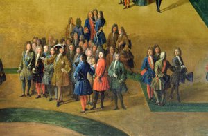 عرض بستان حمامات أبولو في حدائق فرساي بتفاصيل لويس الرابع عشر ، 1713 زيت على قماش